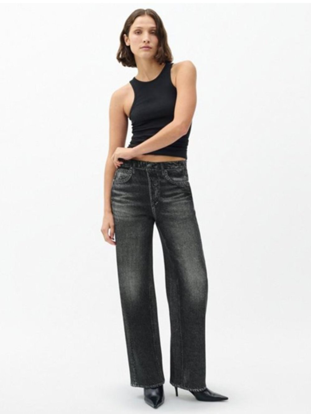 rag & bone rb Miramar Fleece Pull-On Pants washed black XS